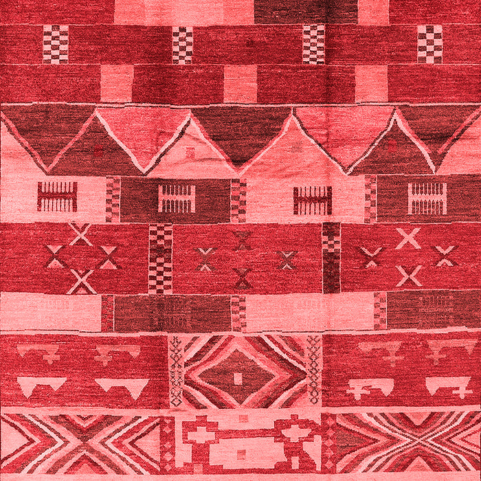 Machine Washable Oriental Red Industrial Rug, wshurb1231red