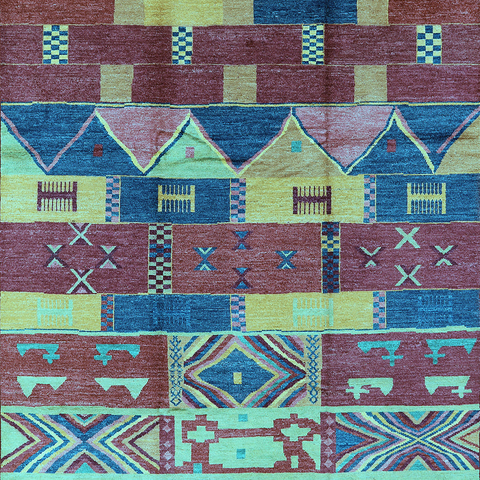 Machine Washable Oriental Light Blue Industrial Rug, wshurb1231lblu