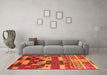 Machine Washable Oriental Orange Industrial Area Rugs in a Living Room, wshurb1231org