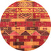 Round Oriental Orange Industrial Rug, urb1231org