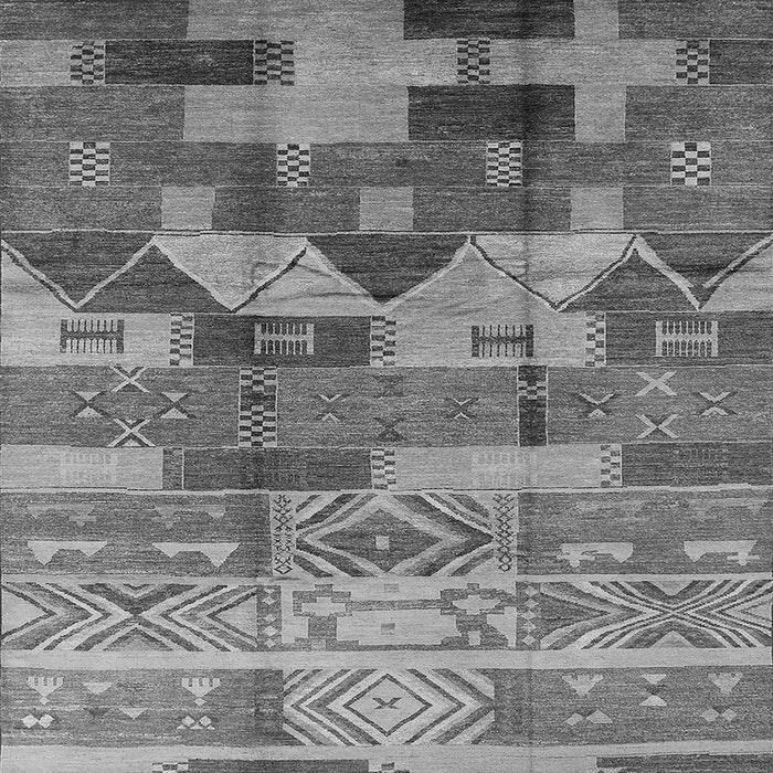 Square Machine Washable Oriental Gray Industrial Rug, wshurb1231gry