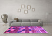 Machine Washable Oriental Purple Industrial Area Rugs in a Living Room, wshurb1231pur