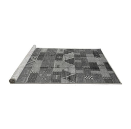 Sideview of Machine Washable Oriental Gray Industrial Rug, wshurb1231gry