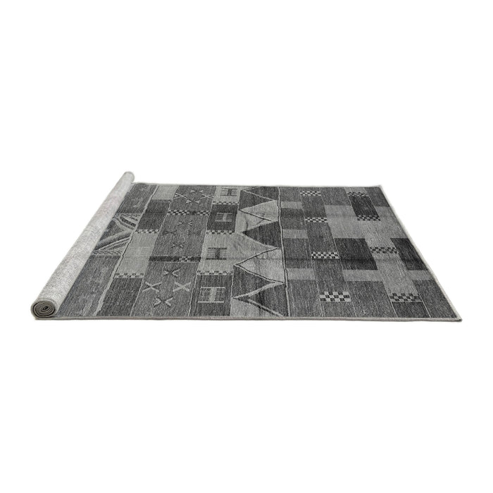 Sideview of Machine Washable Oriental Gray Industrial Rug, wshurb1231gry