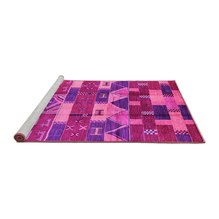 Sideview of Machine Washable Oriental Pink Industrial Rug, wshurb1231pnk