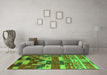 Machine Washable Oriental Green Industrial Area Rugs in a Living Room,, wshurb1231grn