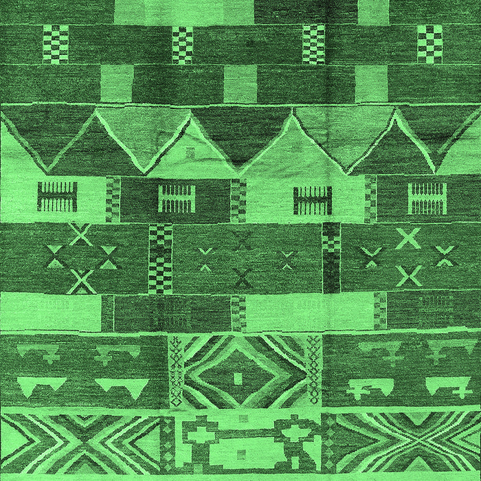 Machine Washable Oriental Emerald Green Industrial Area Rugs, wshurb1231emgrn