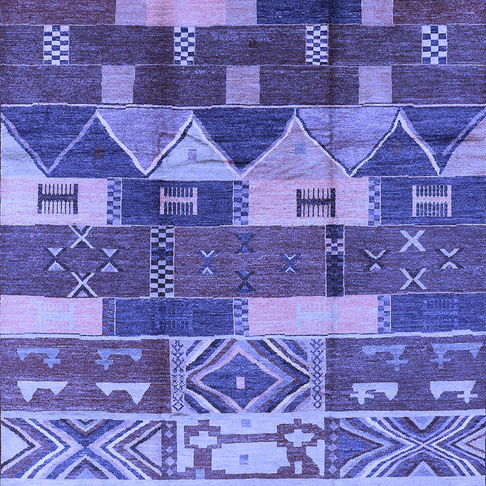 Machine Washable Oriental Blue Industrial Rug, wshurb1231blu