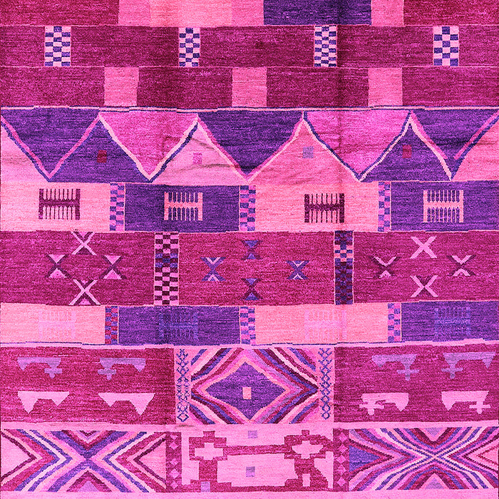 Machine Washable Oriental Pink Industrial Rug, wshurb1231pnk