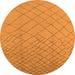 Round Solid Orange Modern Rug, urb1232org