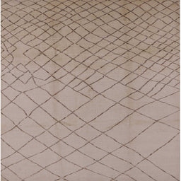Square Mid-Century Modern Dark Almond Brown Solid Rug, urb1232