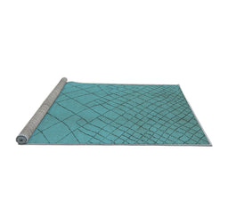 Sideview of Machine Washable Solid Light Blue Modern Rug, wshurb1232lblu