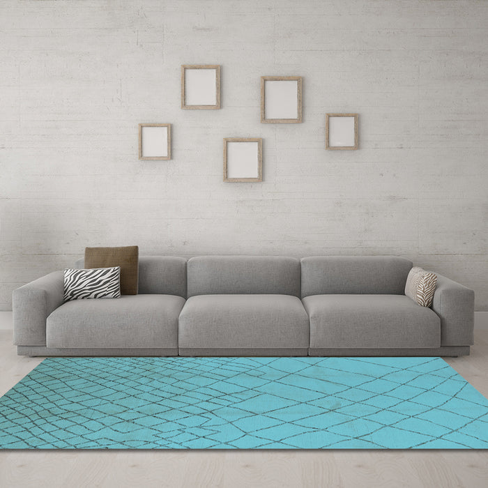 Machine Washable Solid Light Blue Modern Rug in a Living Room, wshurb1232lblu