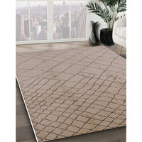 Mid-Century Modern Dark Almond Brown Solid Rug, urb1232