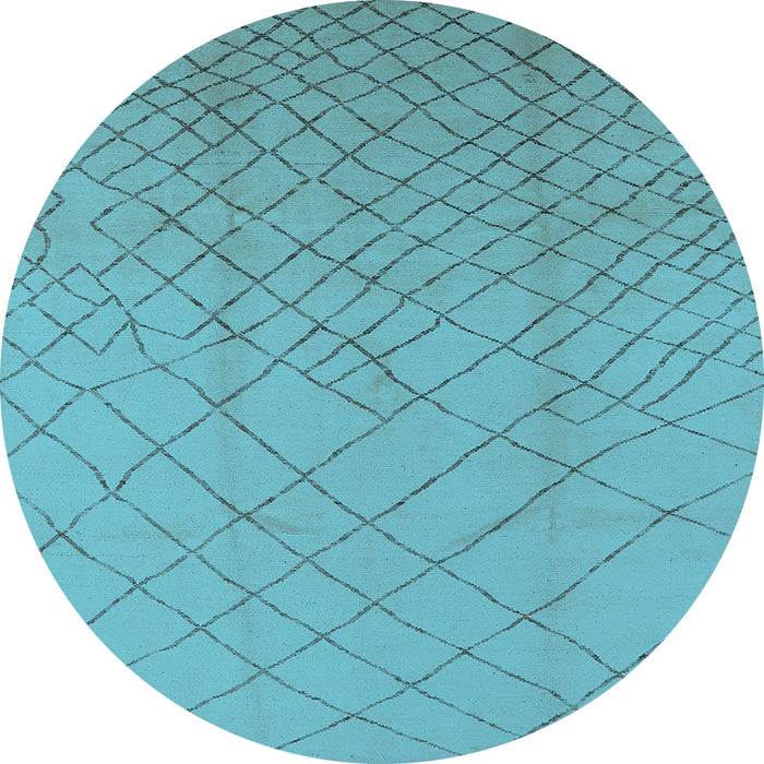 Round Solid Light Blue Modern Rug, urb1232lblu