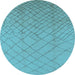 Round Solid Light Blue Modern Rug, urb1232lblu