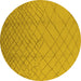 Round Solid Yellow Modern Rug, urb1232yw