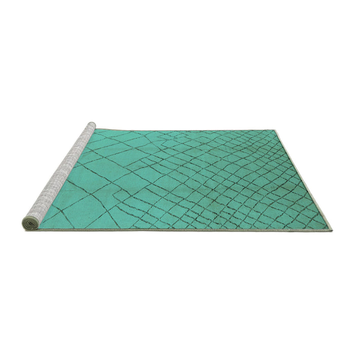 Sideview of Machine Washable Solid Turquoise Modern Area Rugs, wshurb1232turq