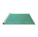 Sideview of Machine Washable Solid Turquoise Modern Area Rugs, wshurb1232turq