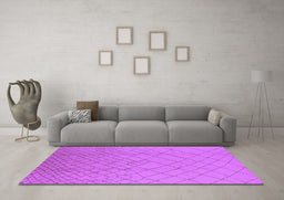 Machine Washable Solid Purple Modern Area Rugs in a Living Room, wshurb1232pur