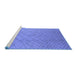 Sideview of Machine Washable Solid Blue Modern Rug, wshurb1232blu