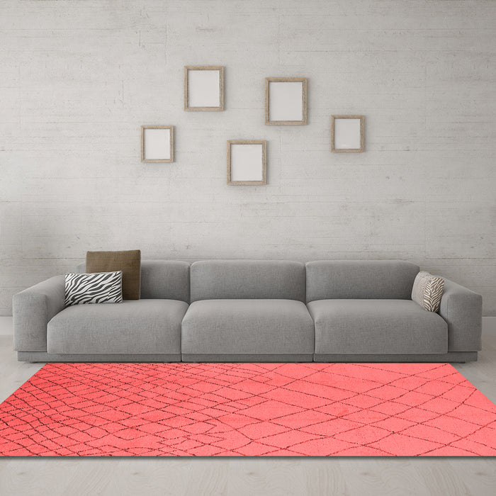 Modern Red Washable Rugs