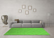 Machine Washable Solid Green Modern Area Rugs in a Living Room,, wshurb1232grn