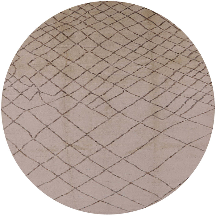 Round Machine Washable Industrial Modern Dark Almond Brown Rug, wshurb1232