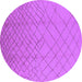 Round Solid Purple Modern Rug, urb1232pur