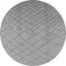 Round Machine Washable Solid Gray Modern Rug, wshurb1232gry