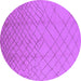 Round Machine Washable Solid Purple Modern Area Rugs, wshurb1232pur