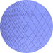 Round Solid Blue Modern Rug, urb1232blu