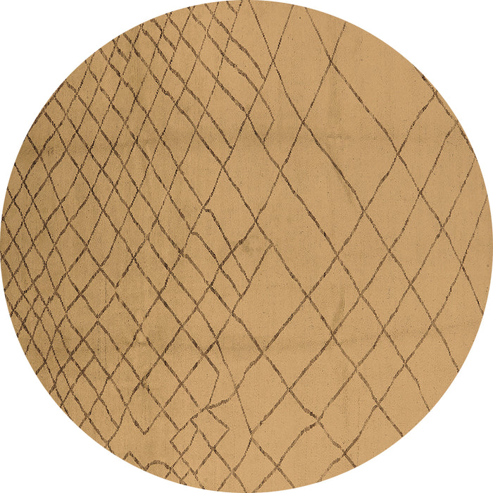 Round Solid Brown Modern Rug, urb1232brn
