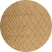 Round Solid Brown Modern Rug, urb1232brn