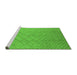 Sideview of Machine Washable Solid Green Modern Area Rugs, wshurb1232grn