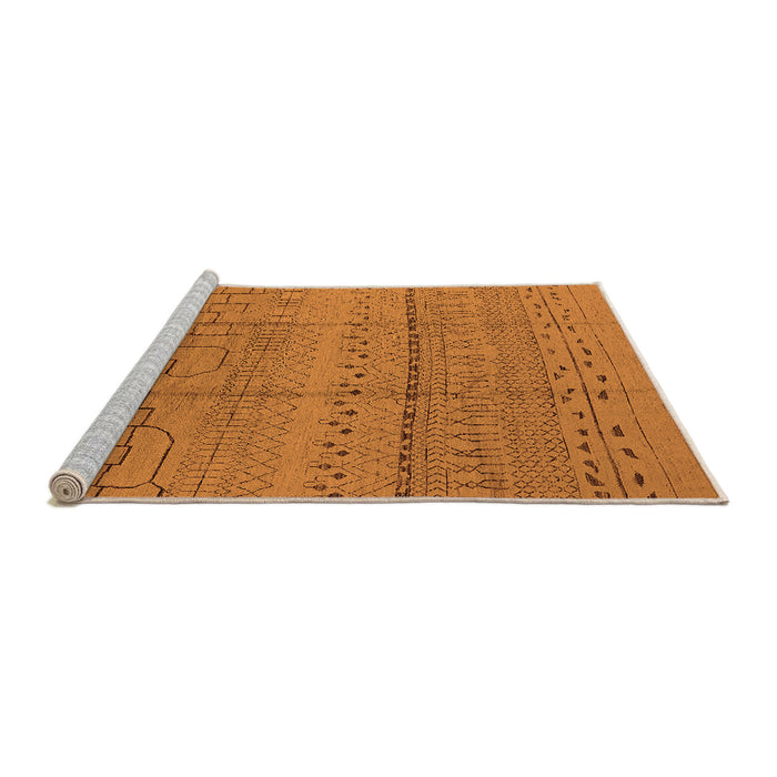 Sideview of Machine Washable Solid Orange Modern Area Rugs, wshurb1233org