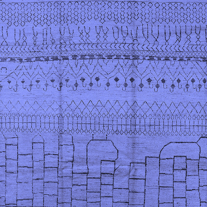 Machine Washable Solid Blue Modern Rug, wshurb1233blu