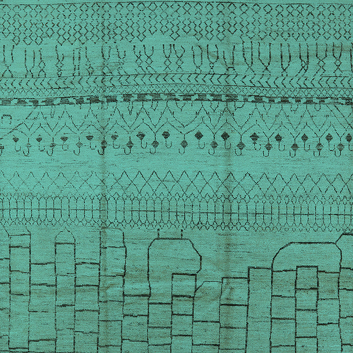 Machine Washable Solid Turquoise Modern Area Rugs, wshurb1233turq