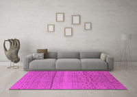 Machine Washable Solid Pink Modern Rug, wshurb1233pnk