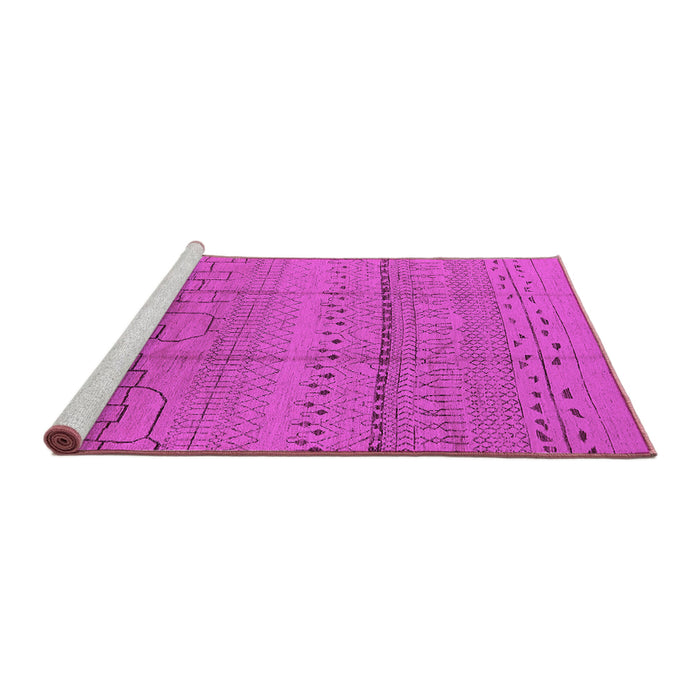 Sideview of Machine Washable Solid Pink Modern Rug, wshurb1233pnk