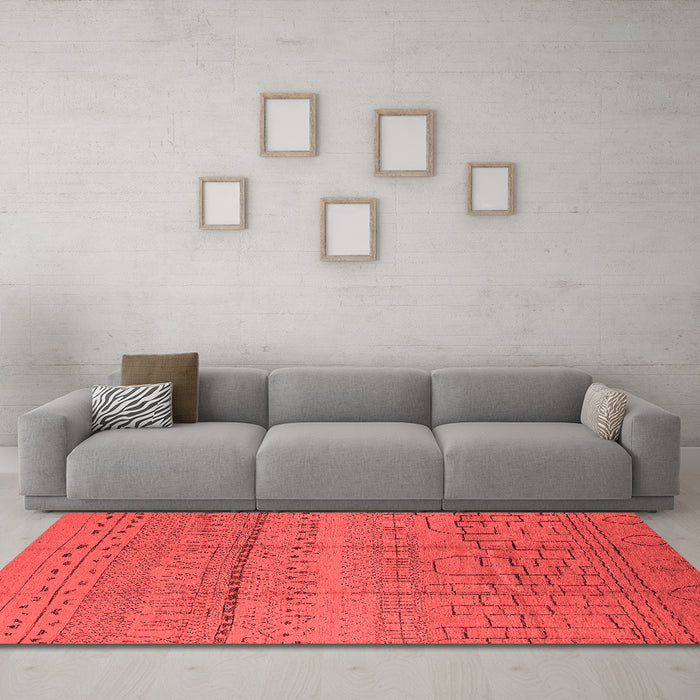 Modern Red Washable Rugs