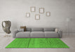 Machine Washable Solid Green Modern Area Rugs in a Living Room,, wshurb1233grn