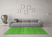 Machine Washable Solid Green Modern Rug, wshurb1233grn