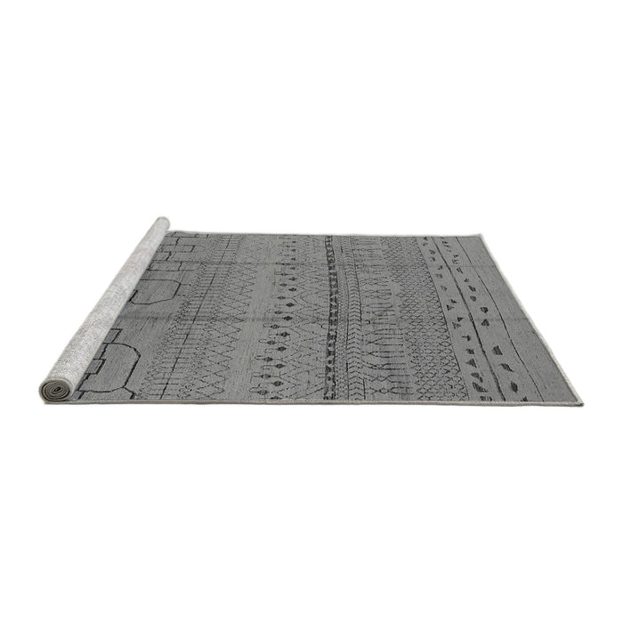 Sideview of Machine Washable Solid Gray Modern Rug, wshurb1233gry