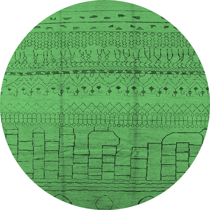 Round Solid Emerald Green Modern Rug, urb1233emgrn