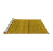 Sideview of Machine Washable Solid Yellow Modern Rug, wshurb1233yw