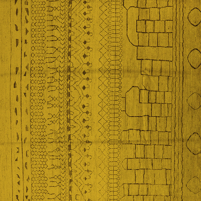 Square Solid Yellow Modern Rug, urb1233yw
