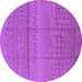 Round Machine Washable Solid Purple Modern Area Rugs, wshurb1233pur