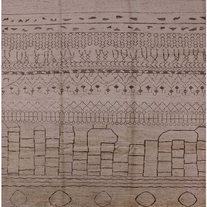 Square Mid-Century Modern Pink Solid Rug, urb1233