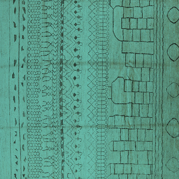 Square Solid Turquoise Modern Rug, urb1233turq